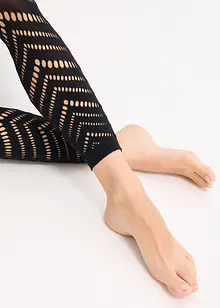 Legging met comfort tailleband en broderie anglaise 80 DEN, bonprix