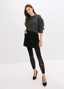 Legging met comfort tailleband en broderie anglaise 80 DEN, bonprix