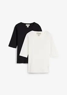 T-shirt van puur katoen (set van 2), bonprix