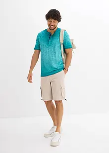 Henley shirt van biologisch katoen in washed out look, bonprix