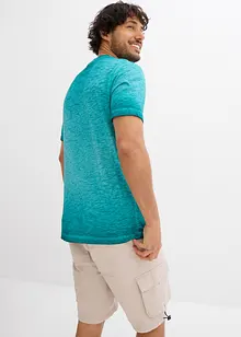 Henley shirt van biologisch katoen in washed out look, bonprix