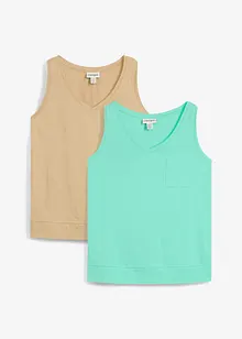 Tanktop van biologisch katoen (set van 2), bonprix