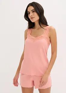 Shortama met sierlijk kant, bonprix