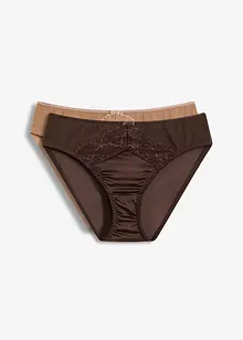 Slip met glanzend effect (set van 2), bonprix