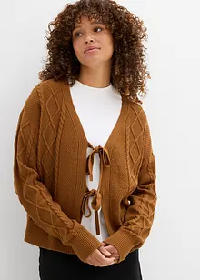Gebreid vest met strikken, bonprix