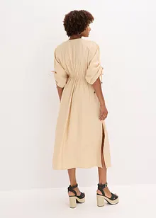 Maxi-jurk met wijde mouwen van structuurstof, bonprix