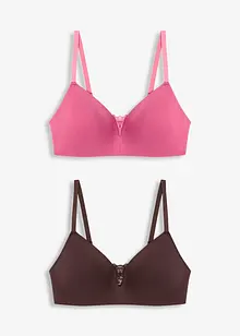 Voorgevormde bh zonder beugel met katoen (set van 2), bonprix