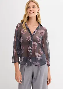 Oversized blouse van luchtige chiffon, bonprix