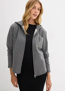 Sweatvest met capuchon van zachte scubastof, bonprix