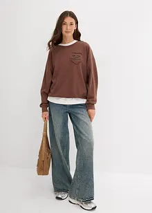 Oversized sweater in een zachte katoenmix, bonprix