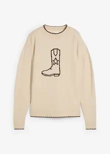 Fijn gebreide trui met oversized schouders, bonprix
