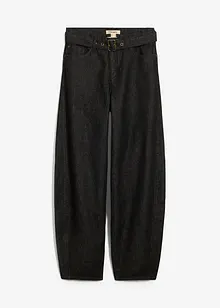 Barrel jeans mid waist met riem, bonprix
