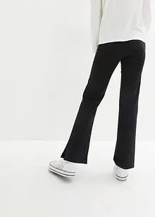 Meisjes broek met wijd uitlopende pijpen en splitten, bonprix