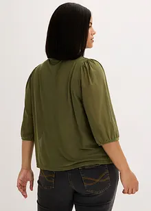 Mesh shirt met strik, bonprix