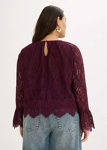Kanten blouse met volants, bonprix