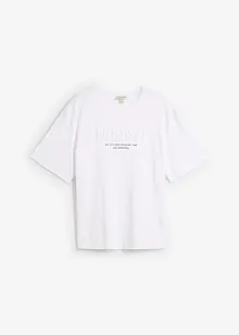T-shirt met 3D print van puur biologisch katoen, loose fit, bonprix