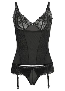 Bustier met jarretels en string ouvert (2-dlg. set), VENUS