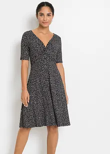 Gedessineerde jersey jurk met drapering in een zachte viscosemix, bonprix
