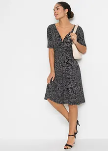 Gedessineerde jersey jurk met drapering in een zachte viscosemix, bonprix