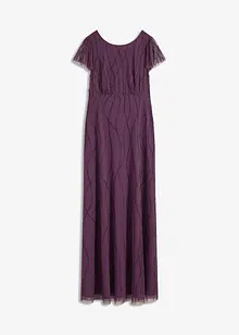 Maxi jurk van delicate tule met parelborduursel, bonprix