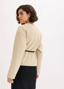 Oversized blazer met riem in wollook, gewatteerd, bonprix