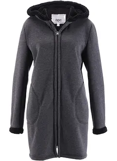 Sweatvest met capuchon en teddy, bonprix