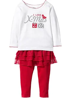 Baby kerst shirt en legging met tutu (2-dlg. set), bpc bonprix collection