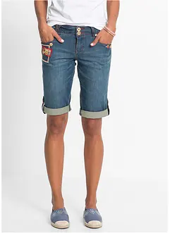 Jeansshort met mid waist, bonprix