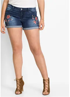 Jeans short met borduursel, bonprix