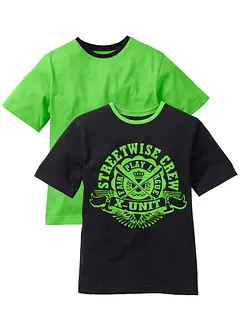 Jongens T-shirt (set van 2) van biologisch katoen, bonprix