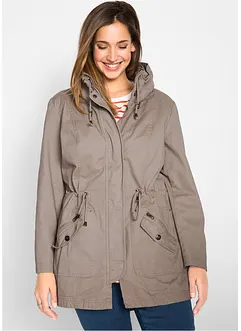 Korte, katoenen parka met opstaande kraag, getailleerd, bonprix