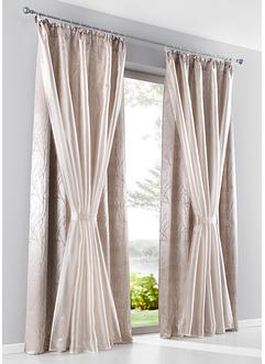 Dubbellaags gordijn met embrasse (1 stuk), bpc living bonprix collection