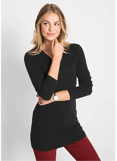 Lange basic trui met V-hals, bonprix
