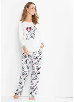 Pyjama met flanellen applicatie (2-dlg.), bonprix