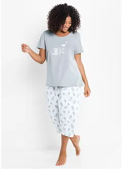 Capri pyjama met korte mouwen (2-dlg.), bonprix