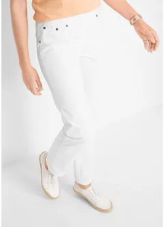 Mid waist jeans met geribde band, straight, bonprix