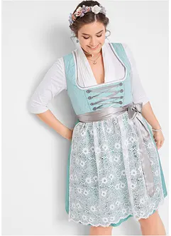 Dirndl met kanten schort, knielang (2-dlg. set), bonprix