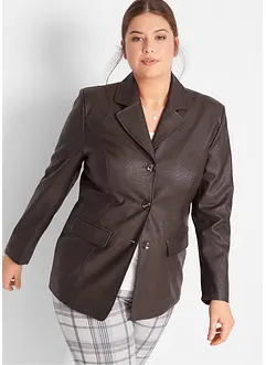 Lange blazer van imitatieleer, bonprix