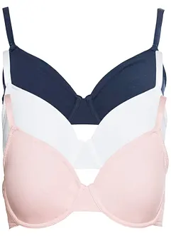 T-shirt beugel bh (set van 3) met biologisch katoen, bonprix