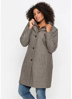 Korte coat in wollen look, in layerlook, bonprix