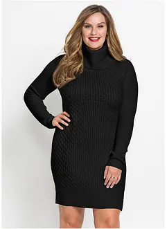 Accentuerende, gebreide jurk met col, bonprix