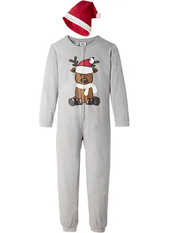 Kinderen pyjama onesie en puntmuts met biologisch katoen (2-dlg. set), bonprix