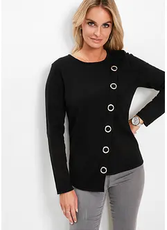 Fijn gebreide trui met stud details, bonprix