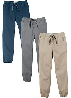 Joggingbroek regular fit van puur katoen (set van 3), bonprix