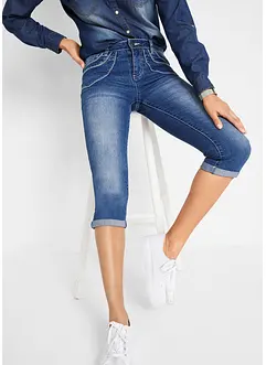 Mid waist cropped jeans, straight, bonprix