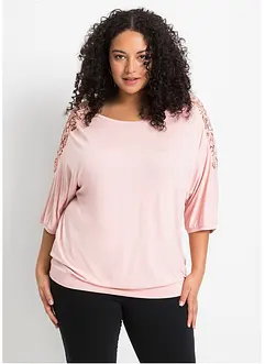 Oversized shirt met kant, bonprix