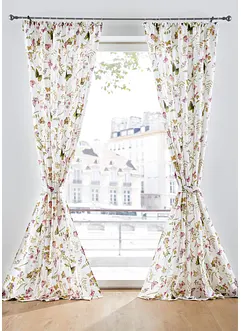 Gedessineerd microvezel gordijn met embrasse (1 stuk), bonprix