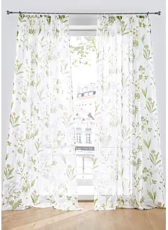 Transparant gordijn met bloemenprint (1 stuk), bonprix