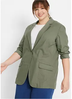 Lichte, lange blazer met linnen, loose fit, bpc bonprix collection