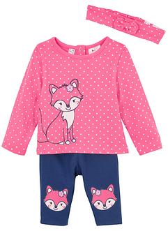 Baby shirt, legging en haarband (3-dlg. set) met biologisch katoen, bpc bonprix collection